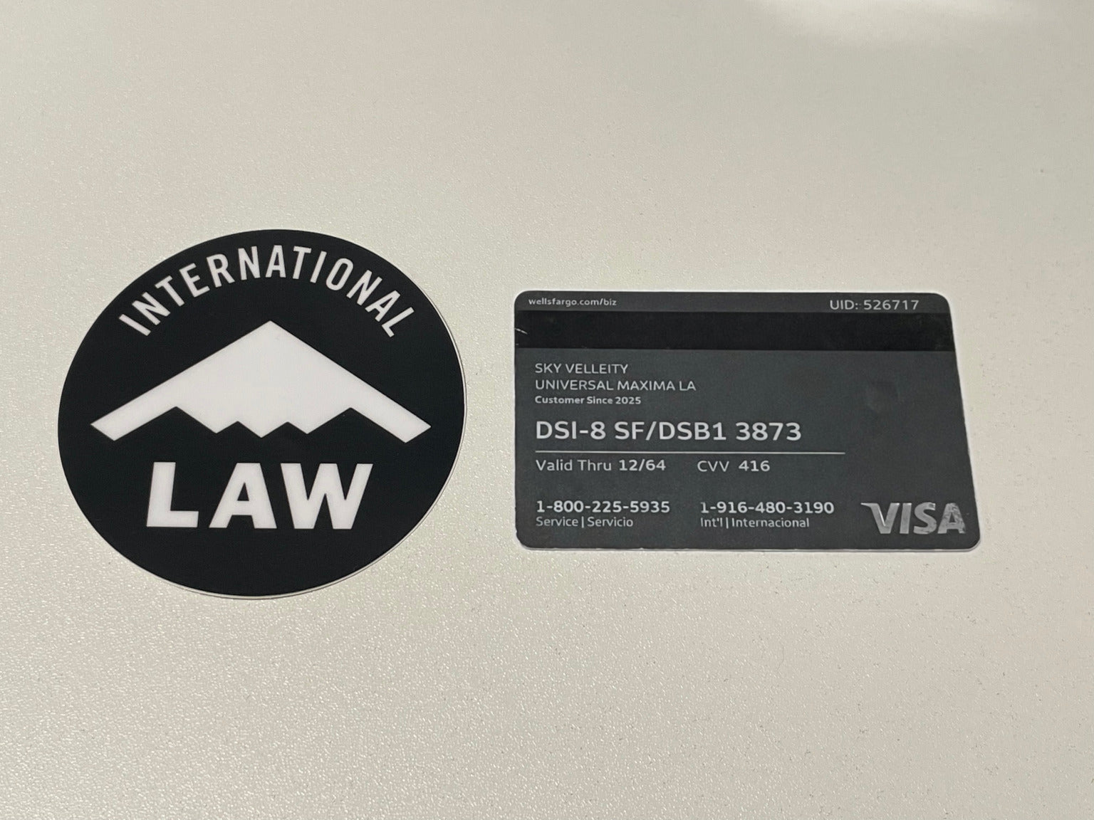 INTERNATIONAL LAW 3" Sticker